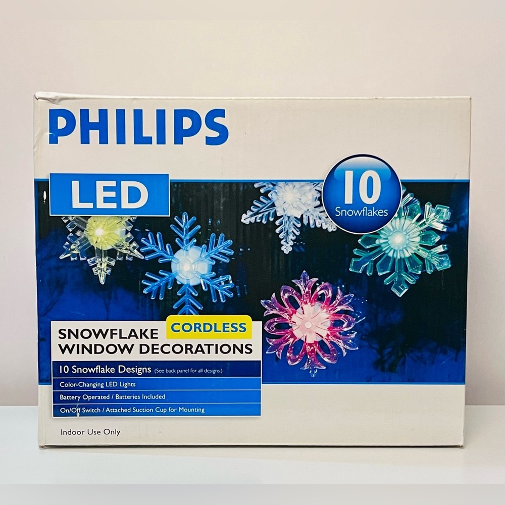 RARE Phillips LED SNOWFLAKE Cordless Window Lights
